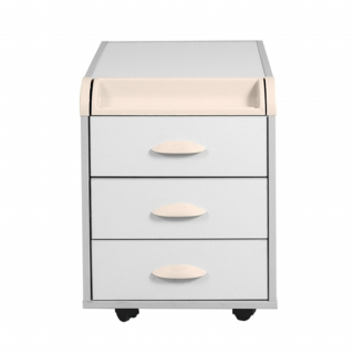 Тумба Дэми ТУВ.06 подкатная на 3 ящика с органайзером белый/бежевый